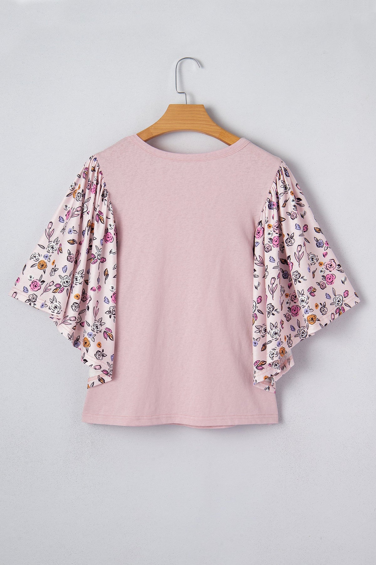 Pink Contrast Floral Blouse