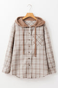 Khaki Checkered Hooded Shacket RTS