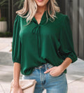 V Neck Bow Blouse
