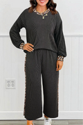 Corded Leopard Long Sleeve Set