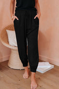 Black Drawstring Elastic Joggers February.