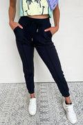 Black Exposed Seam Joggers February.
