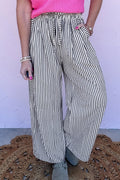 Black Stripe Casual Pants  RTS