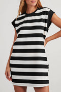 Black Stripe Shirt Dress March.