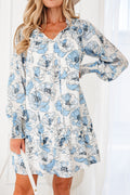 Blue Floral Flowy Dress LT