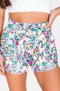 Blue Abstract Athletic Shorts