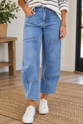 Blue Decorative Seam Jeans