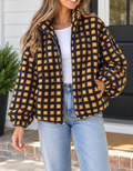 Blue Plaid Fleece Jacket