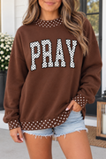 Brown Polka Dot Pray Sweatshirt