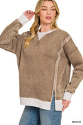 Fleece Acid Wash Zenana Pullover RTS