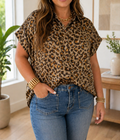 Gold Plus Leopard Dolman Shirt  RTS