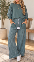 Green Striped Plus Outfit