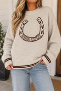 Grey Good Luck Knit Sweater