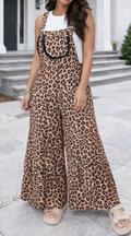 Khaki Leopard Wide Leg Jumpsuit LT