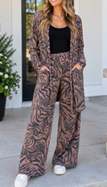 Khaki Zerbra Print Set