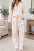 Pink Floral Button Pajama Set