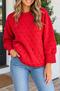 Red Quilted Diamond Top