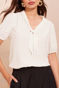 White Bow Tie Blouse LT