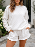 White Polka Dot Casual Set