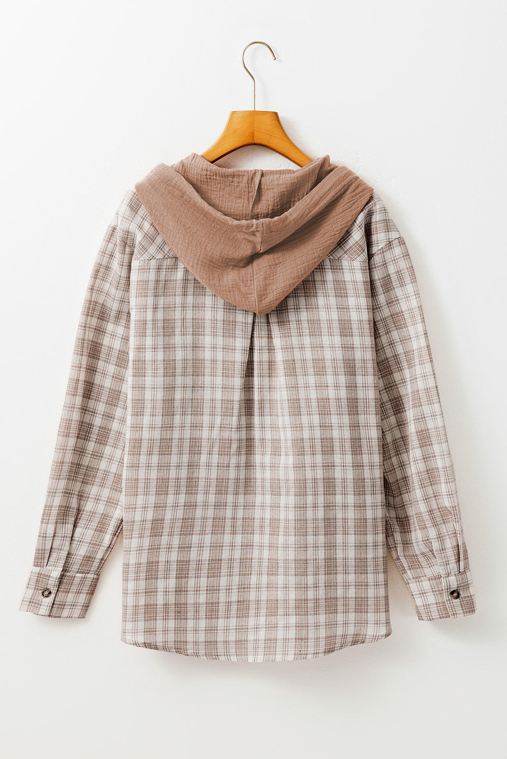 Khaki Checkered Hooded Shacket RTS
